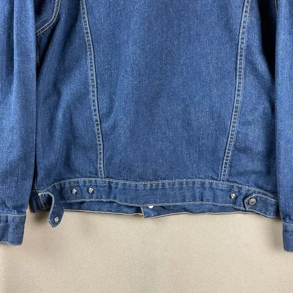 Levis Jacket Mens Extra Large Easy Rider Denim Medium Wash Trucker XL Biker Logo - Picture 14 of 16